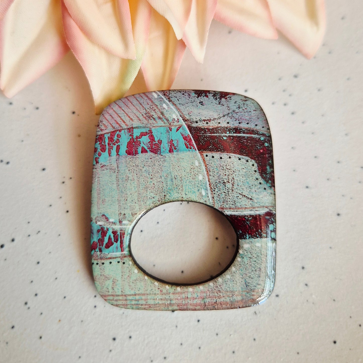 Gel Plate Glasses Brooch Rectangle (various)