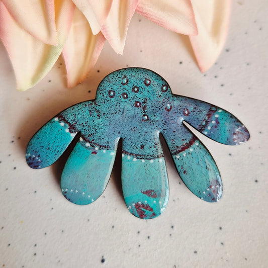 Daisy Gel Plate Brooch