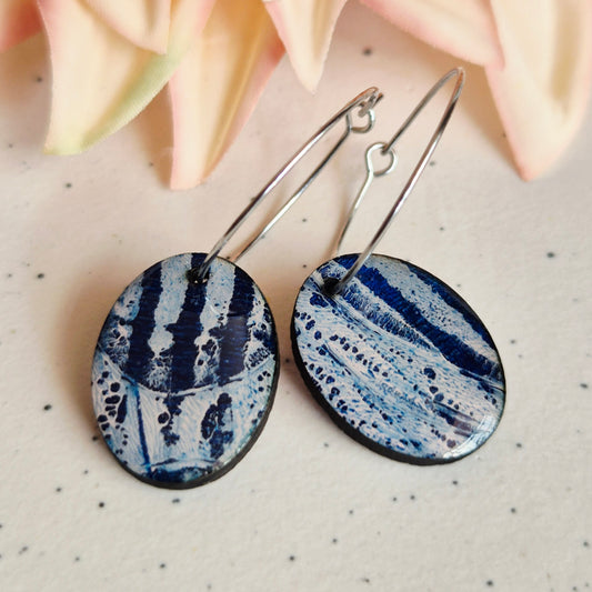 Gel Plate Oval Hoops (Blue and pink)