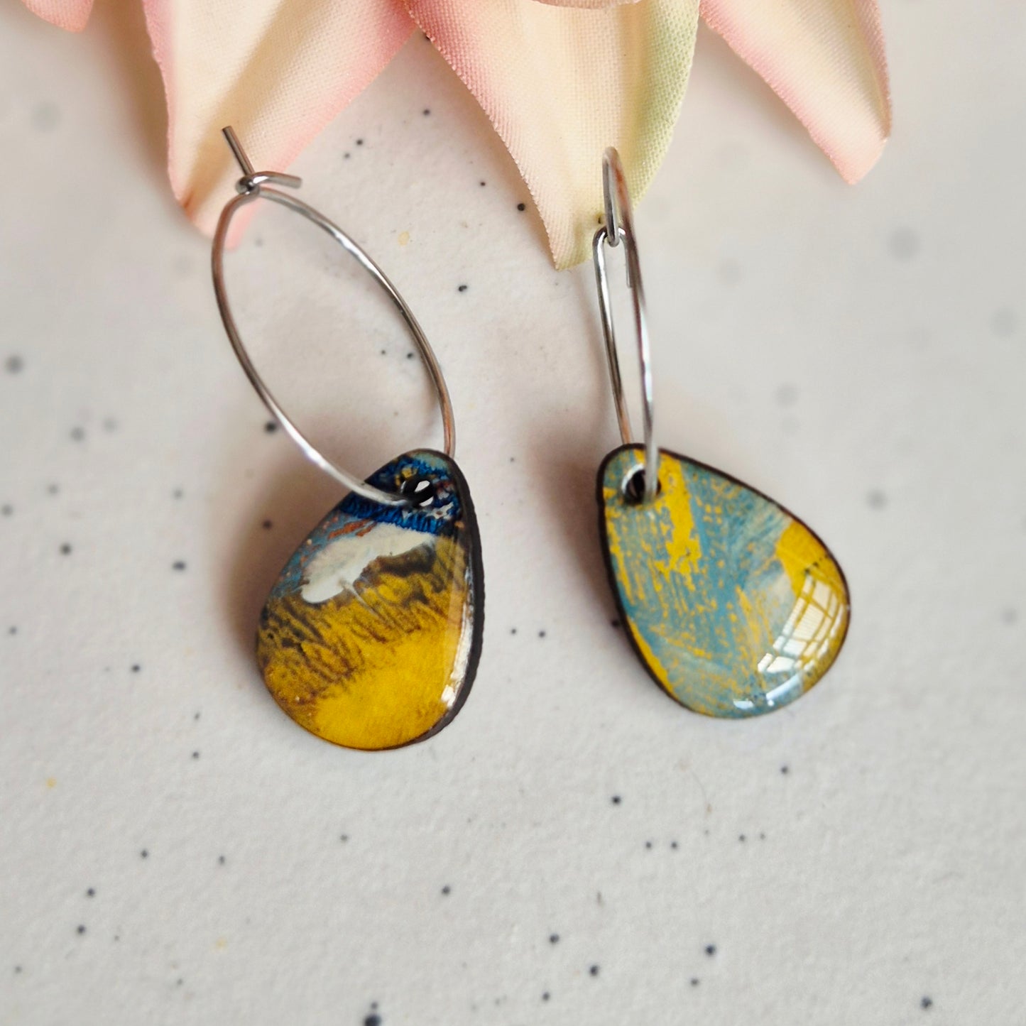 Gel Plate Mini Hoops (Yellow and blue)