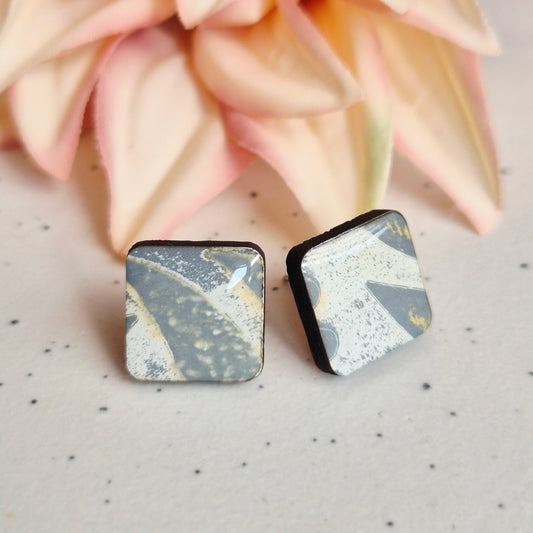 Gel Plate Square Studs (Yellow, white and grey)
