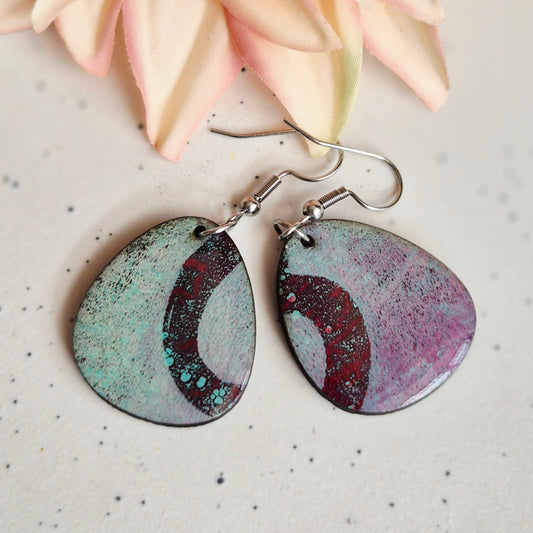 Gel Plate Organic Drops (Turquoise and purple)