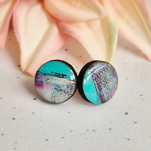 Gel Plate Studs (Turquoise and purple)