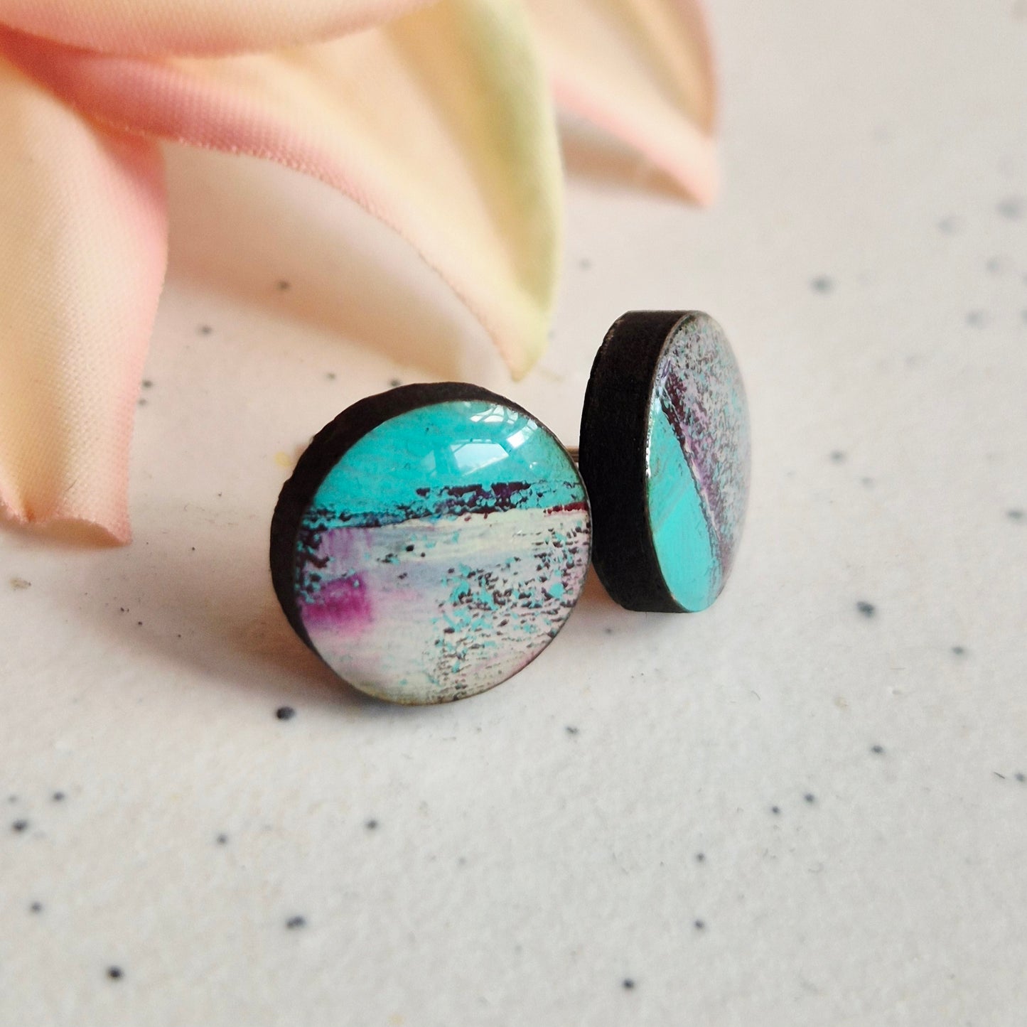 Gel Plate Studs (Turquoise and purple)