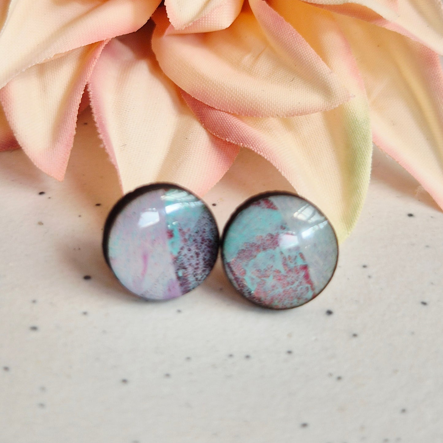 Gel Plate Studs (Turquoise and purple)