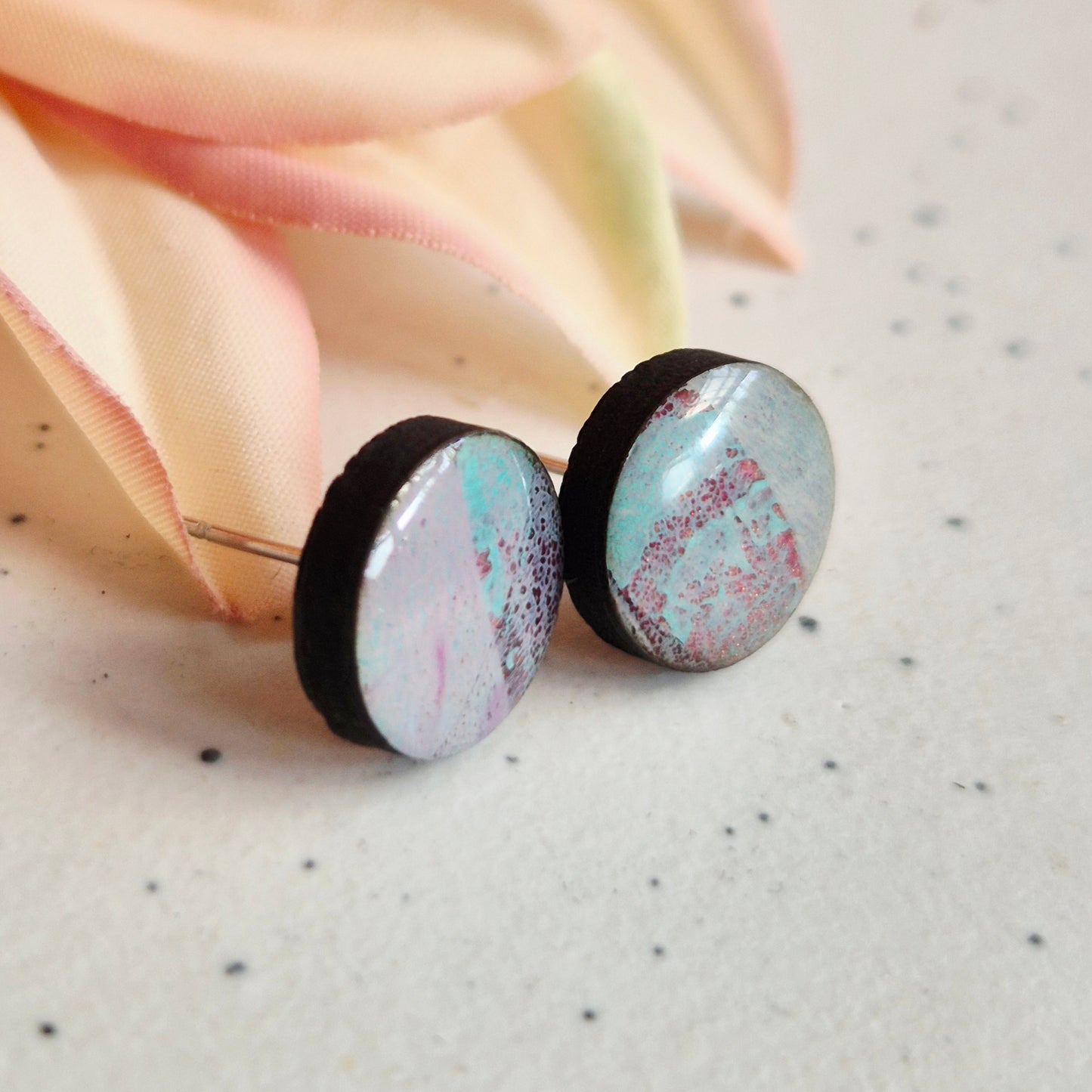 Gel Plate Studs (Turquoise and purple)