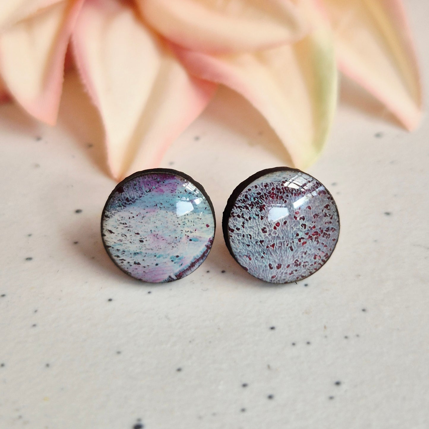 Gel Plate Studs (Turquoise and purple)