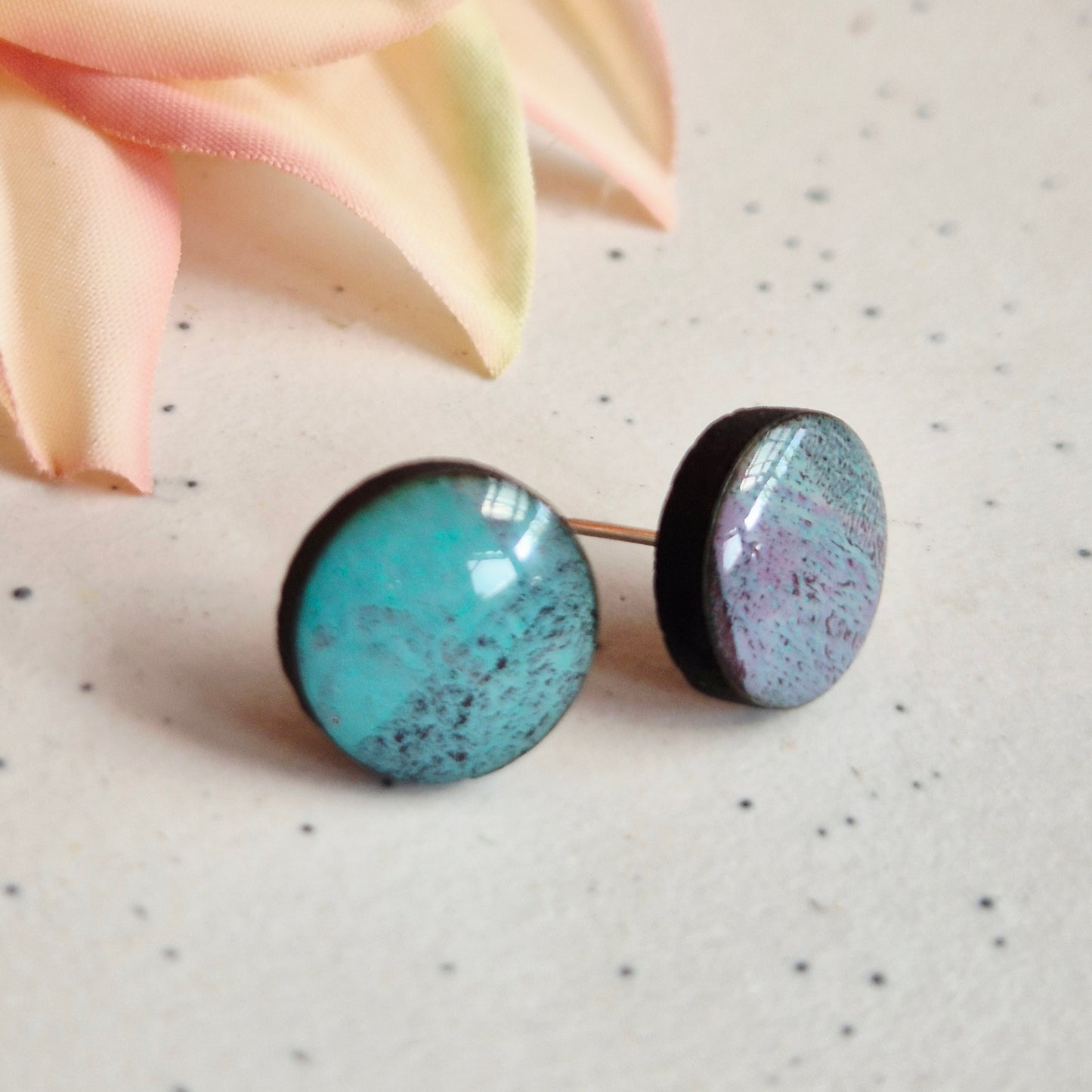 Gel Plate Studs (Turquoise and purple)