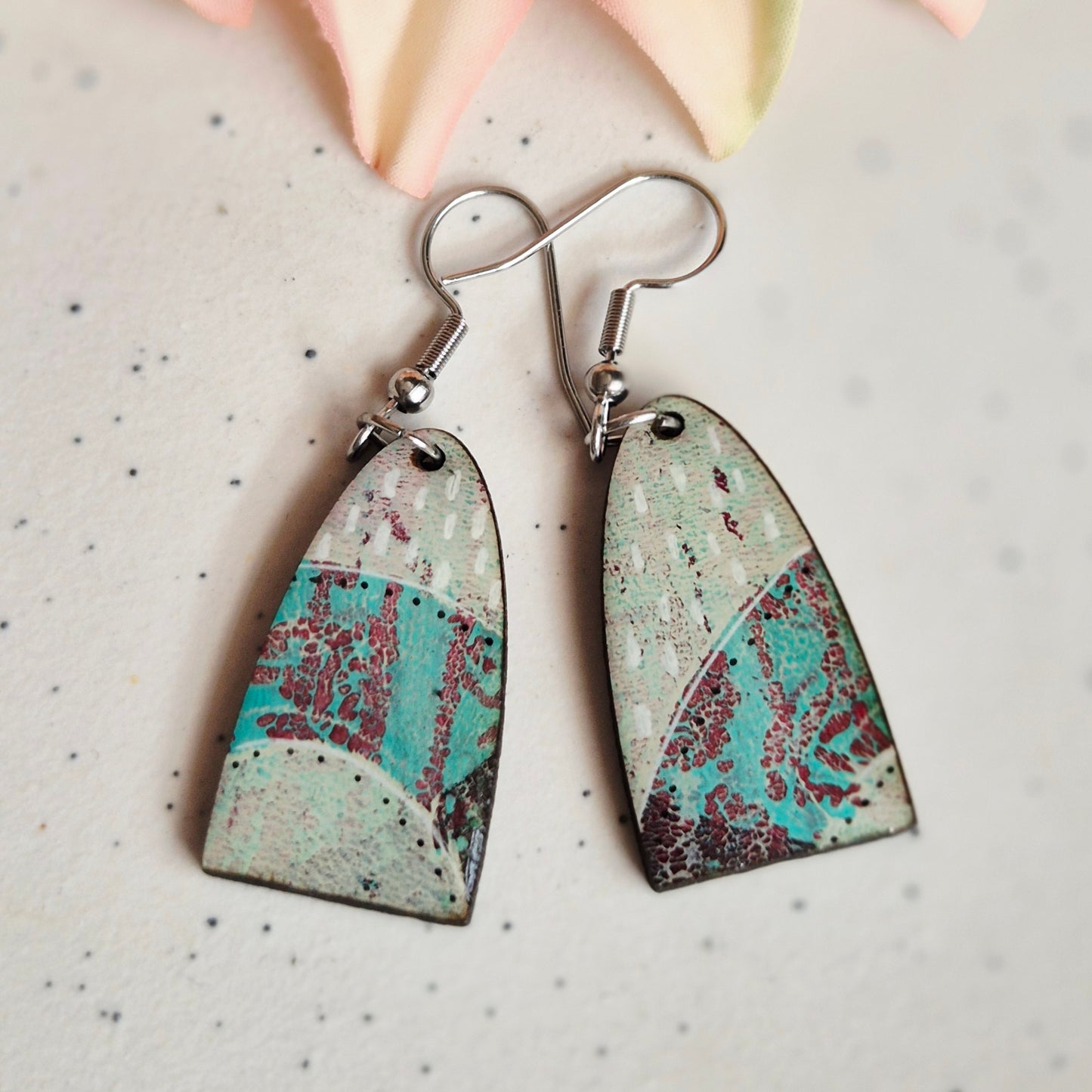 Gel Plate Arch Drops (Turquoise and Purple)