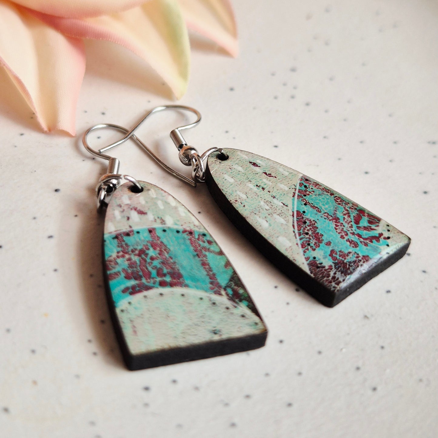 Gel Plate Arch Drops (Turquoise and Purple)