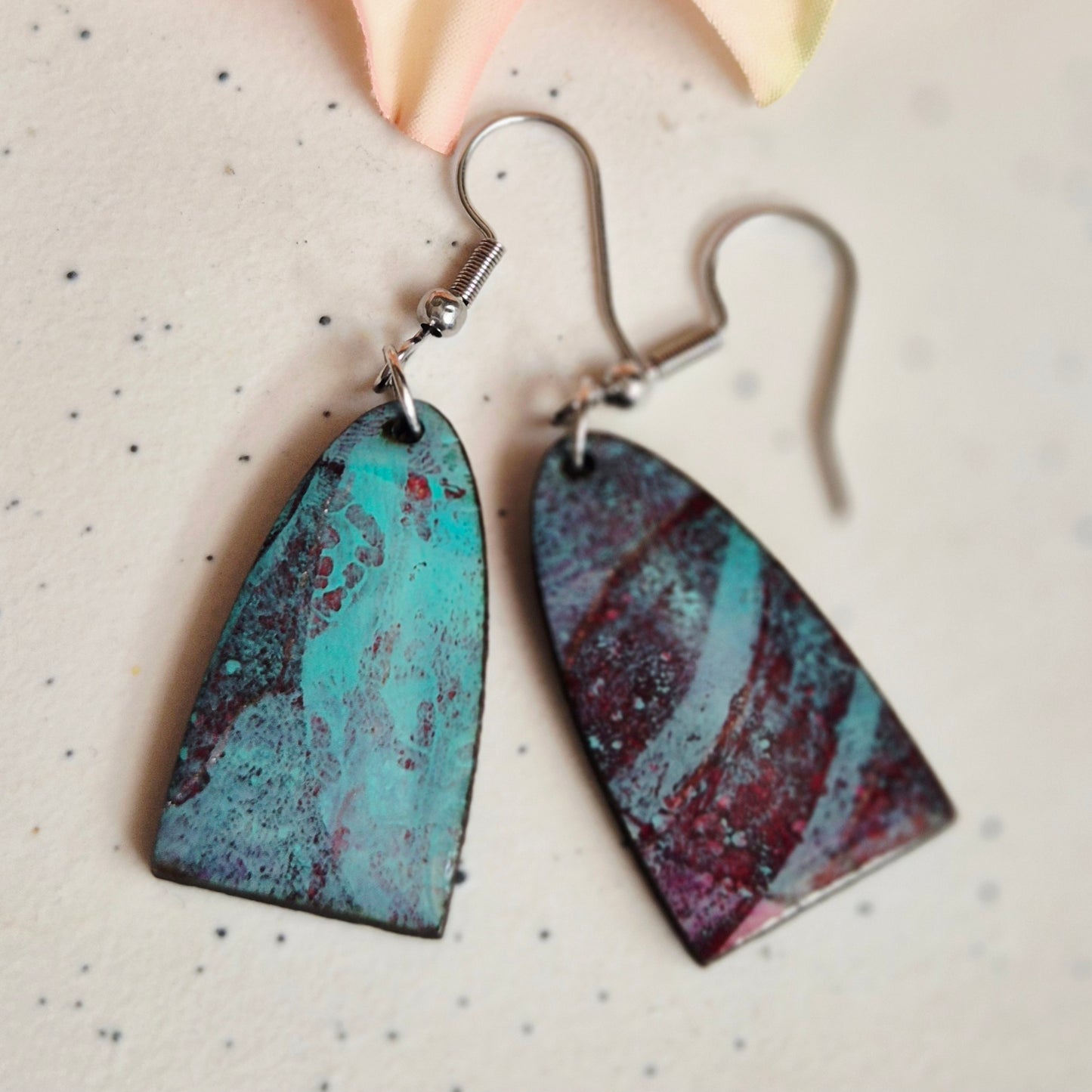 Gel Plate Arch Drops (Turquoise and Purple)