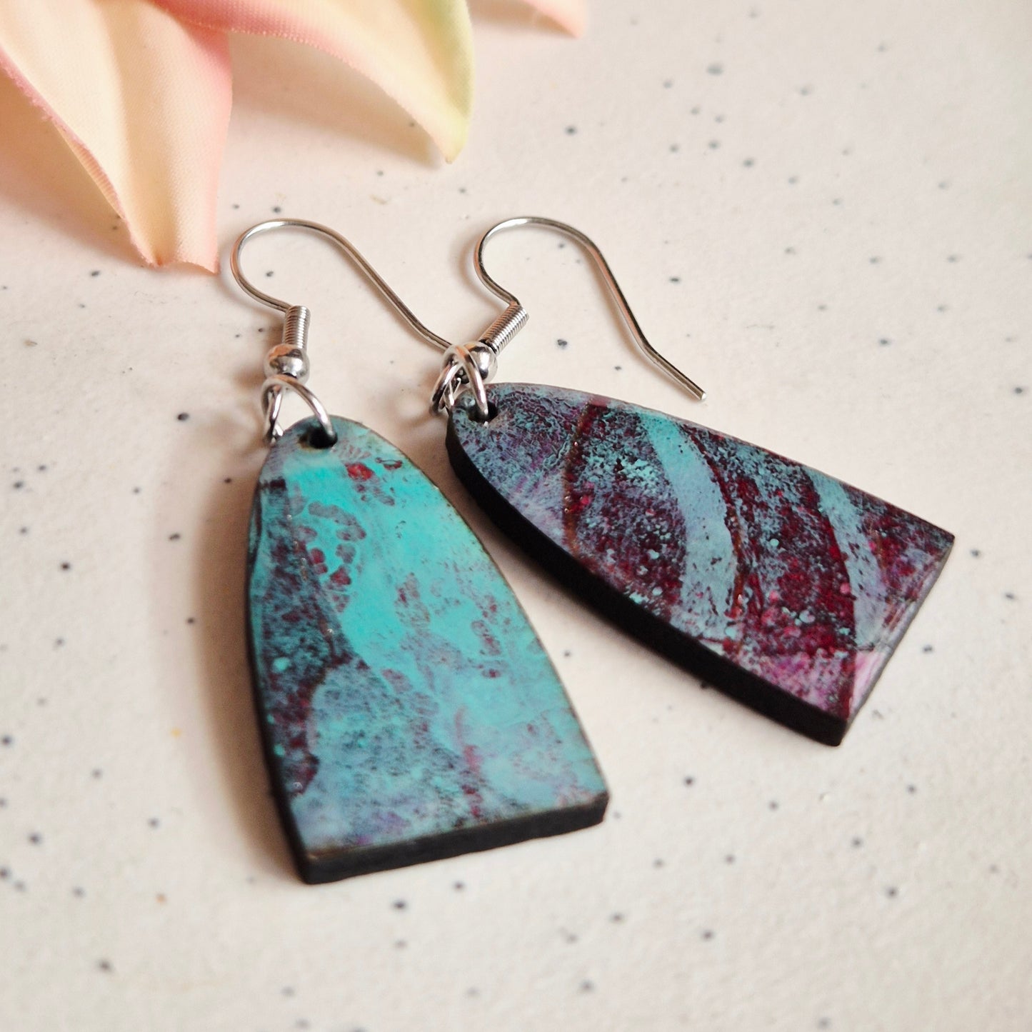 Gel Plate Arch Drops (Turquoise and Purple)