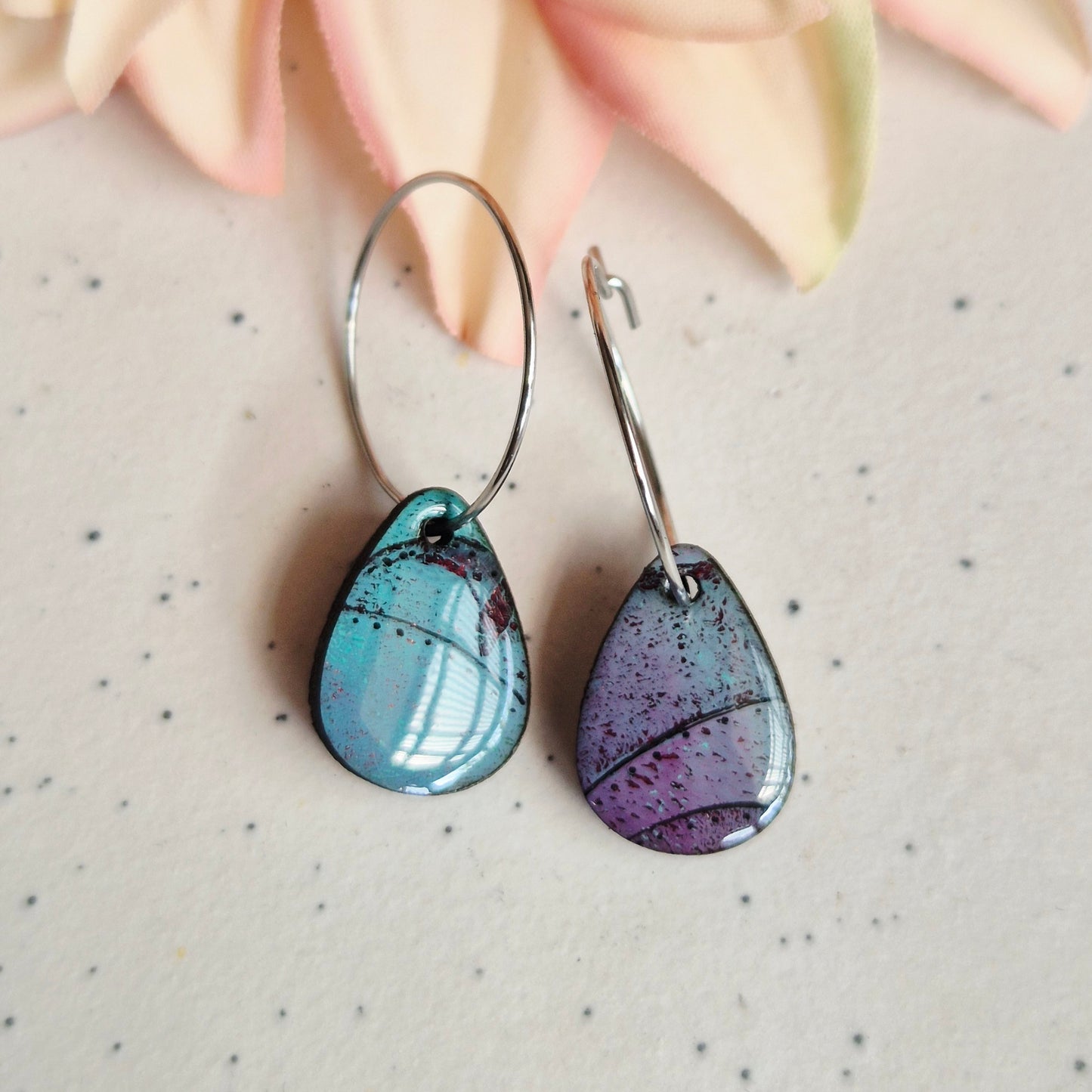 Gel Plate Mini Hoops (Turquoise and purple)