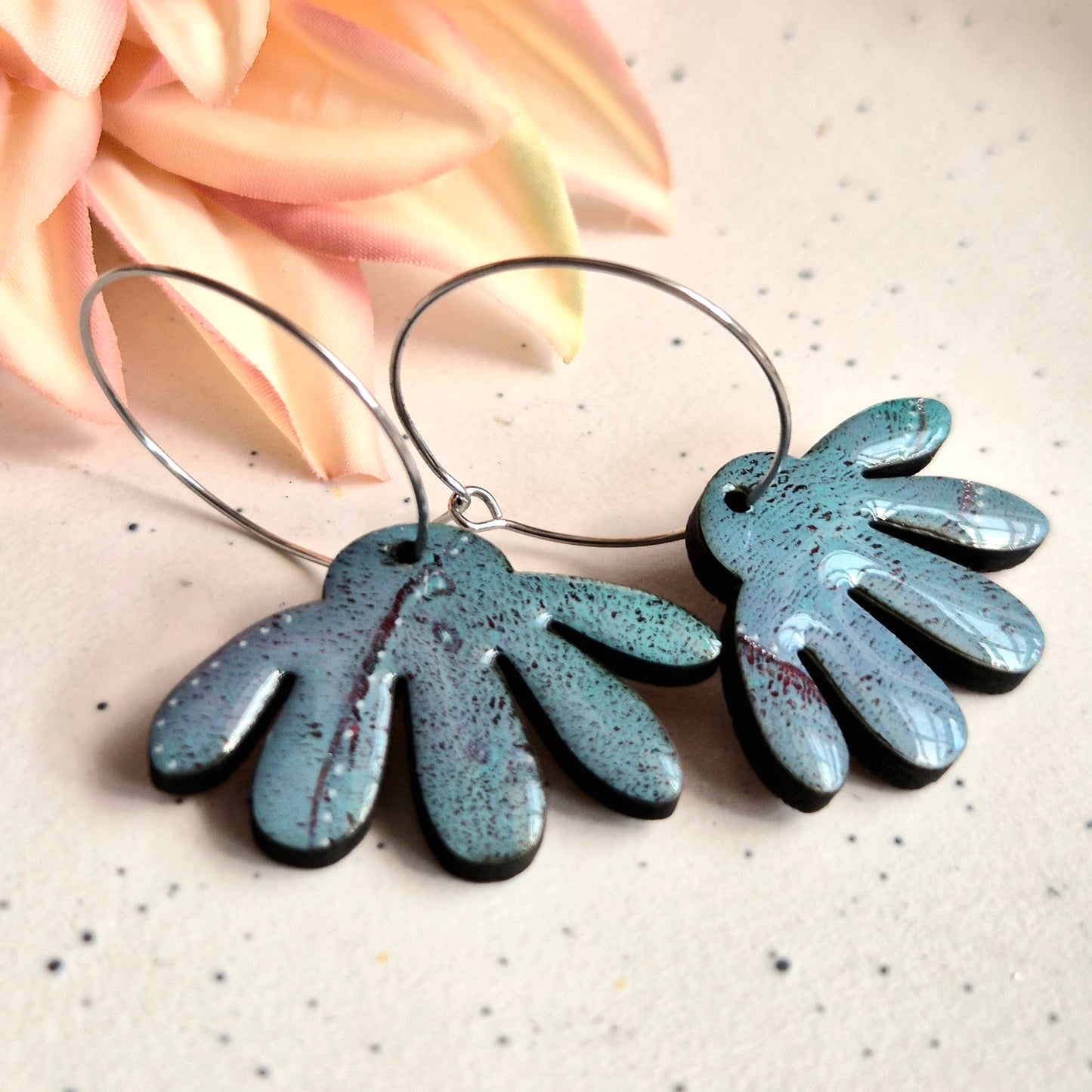 Gel Plate Daisy Hoops