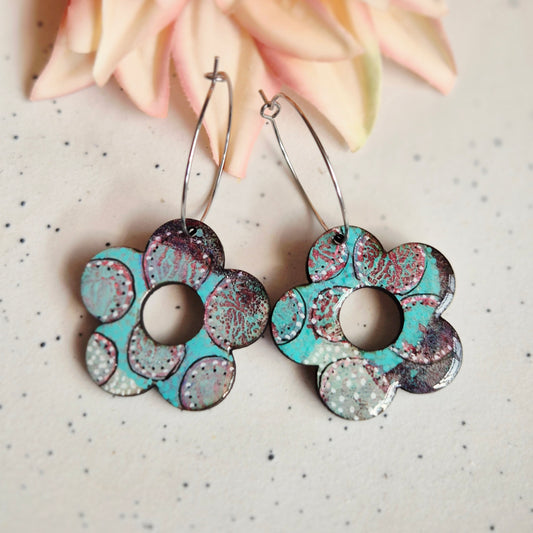 Gel Plate Flower Hoops