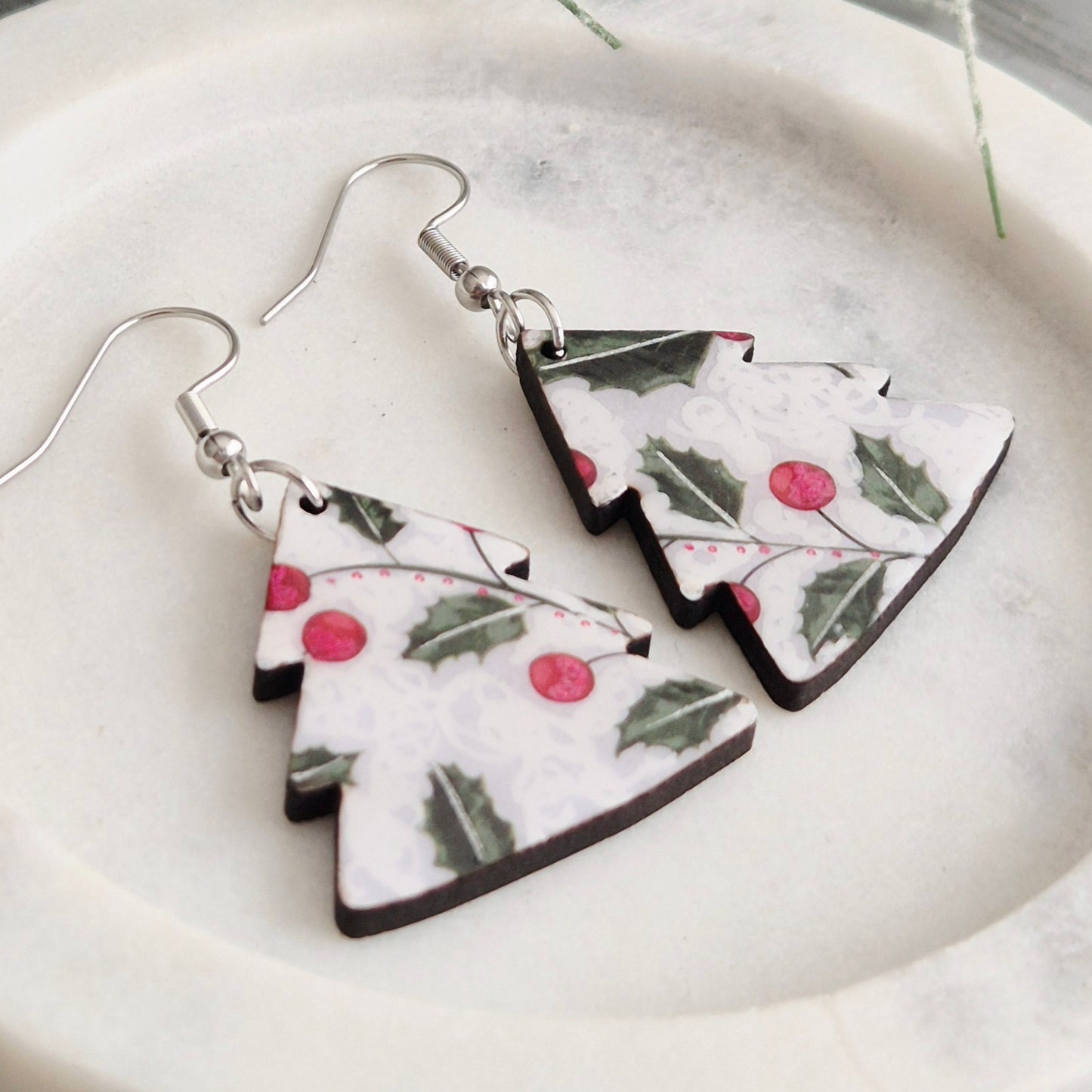 Holly  Christmas Tree Drops