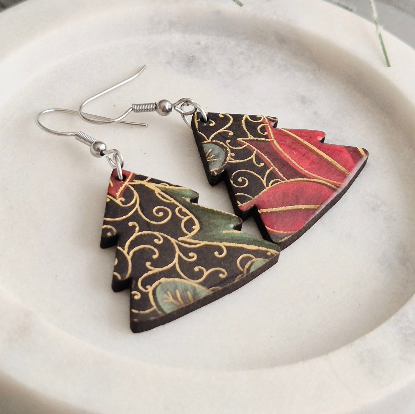 Pointsettia  Christmas Tree Drops