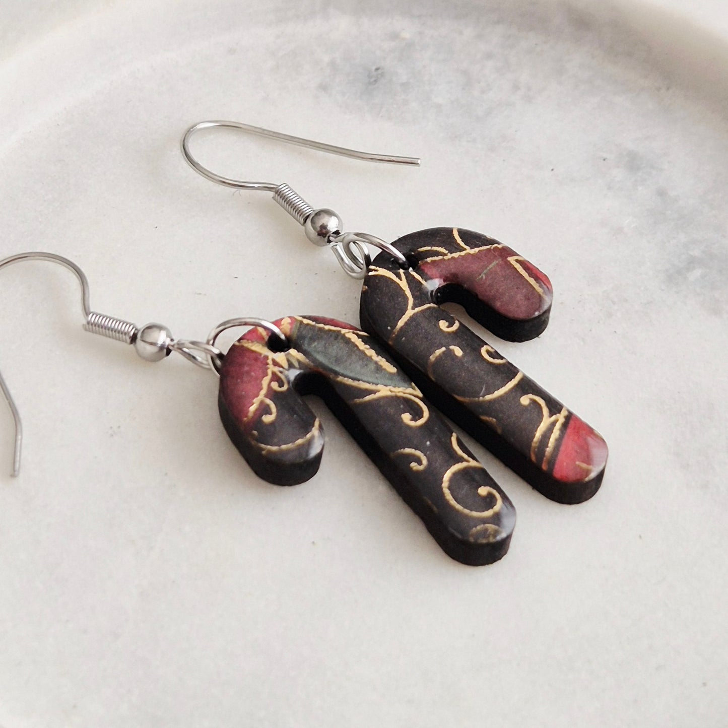 Mini Poinsettia Candy Cane Drops