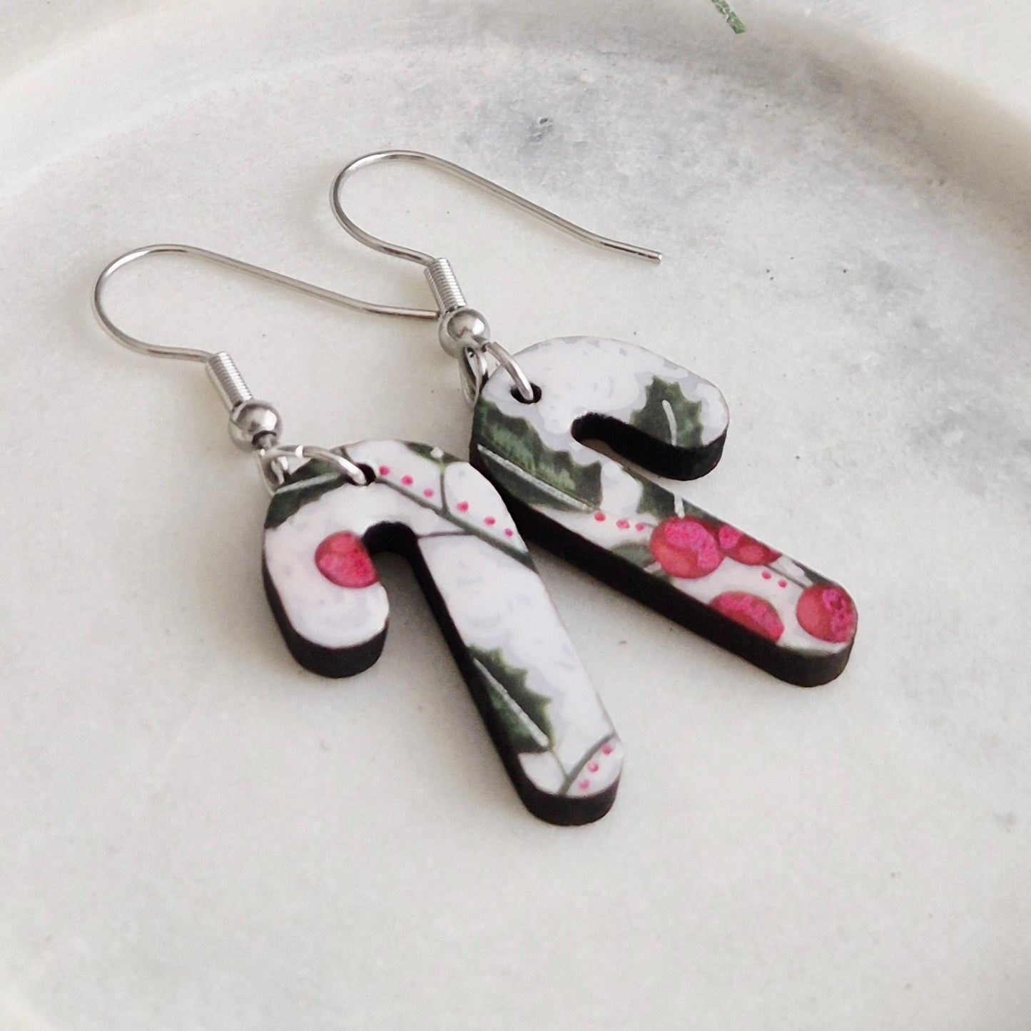 Mini Holly Candy Cane Drops