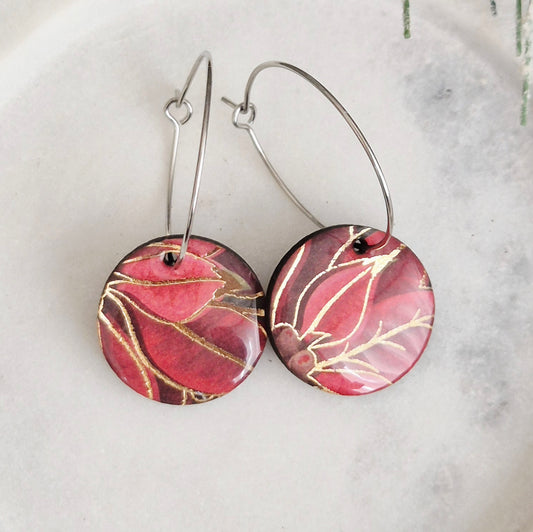 Christmas Pointsettia Hoops