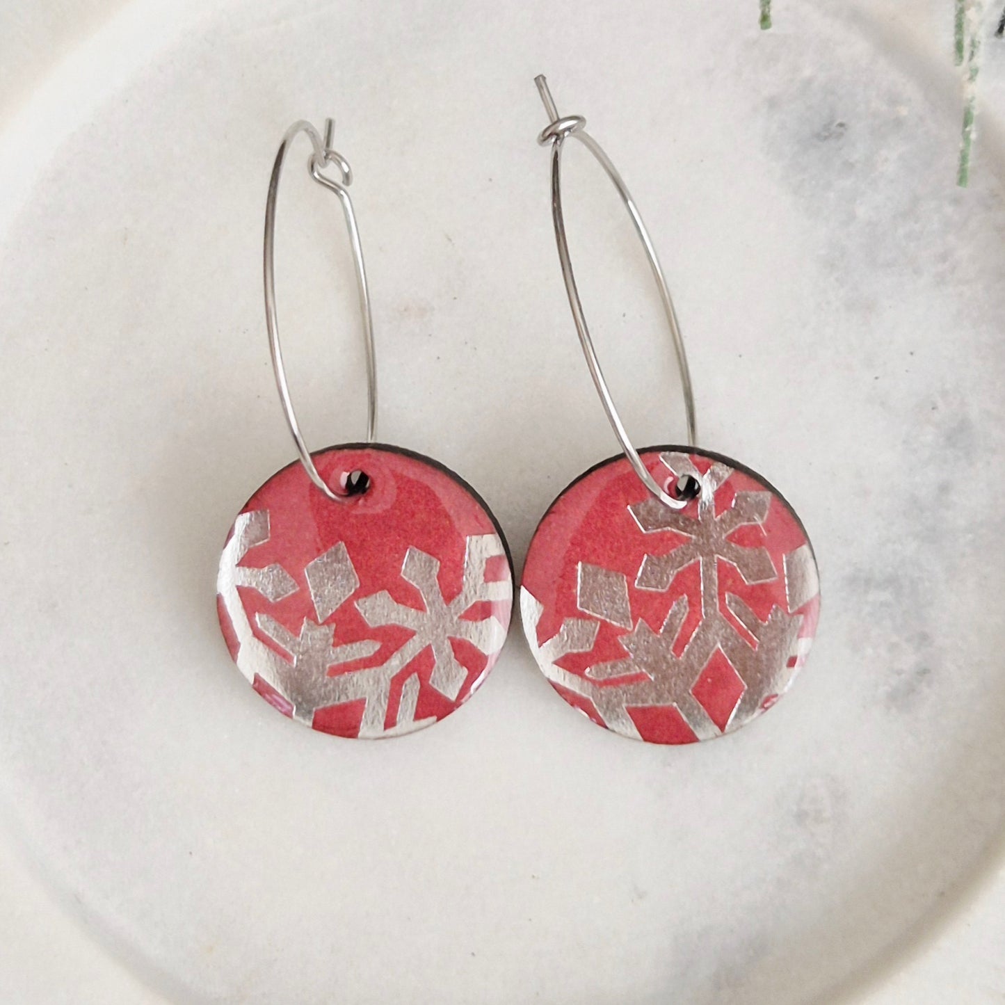 Snowflake Hoops (2 colours)