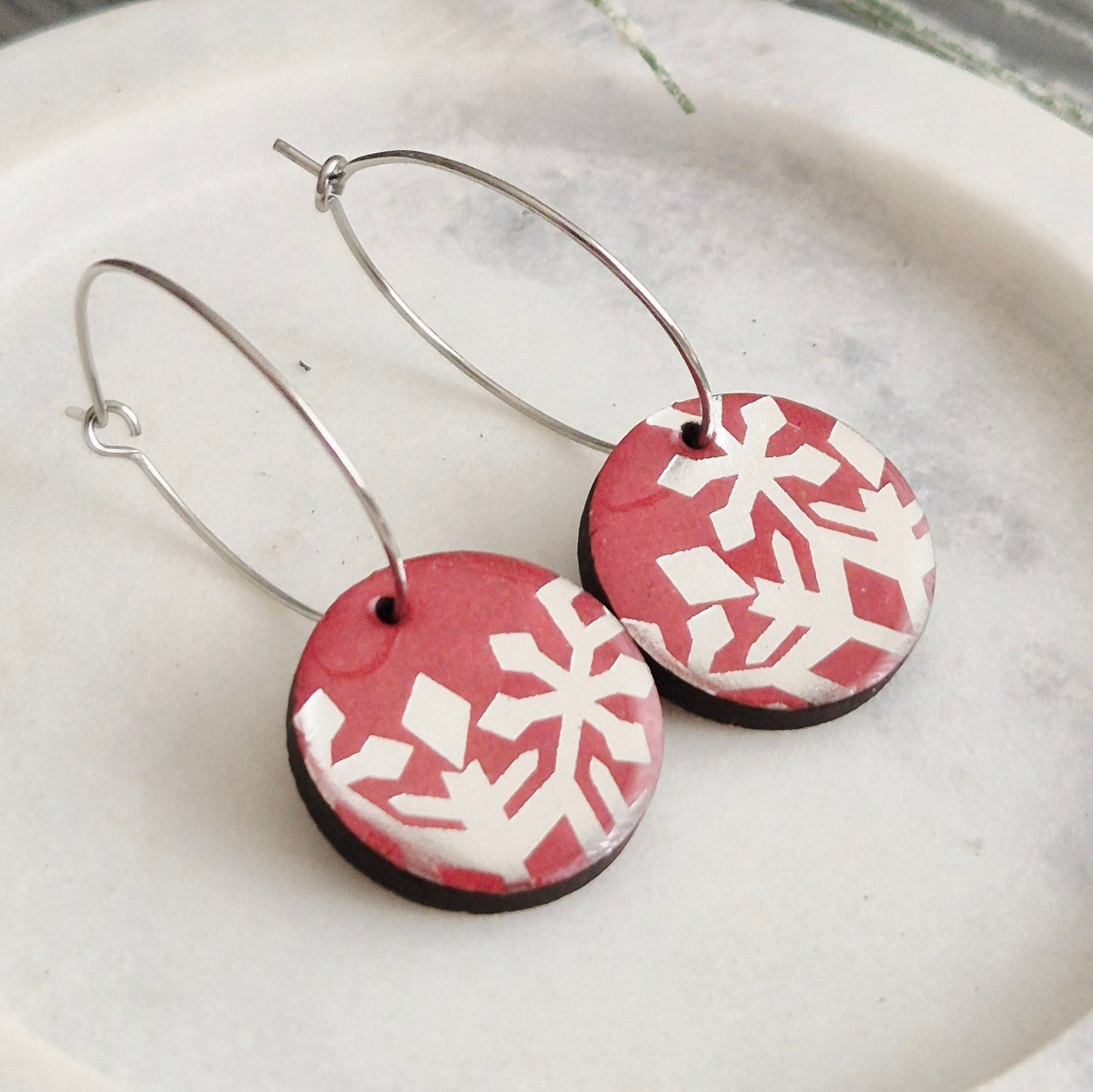Snowflake Hoops (2 colours)