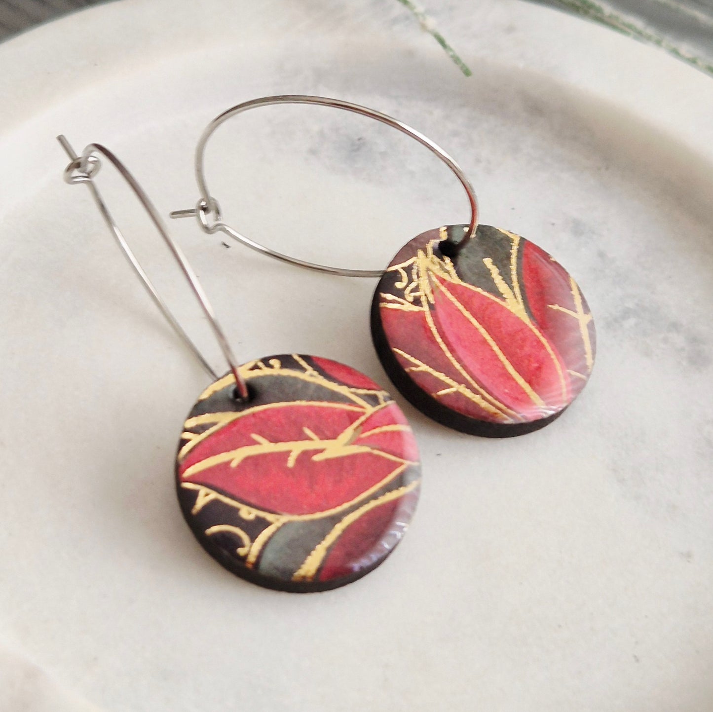 Christmas Pointsettia Hoops