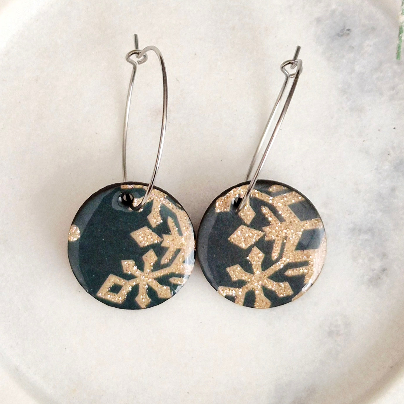 Snowflake Hoops (2 colours)