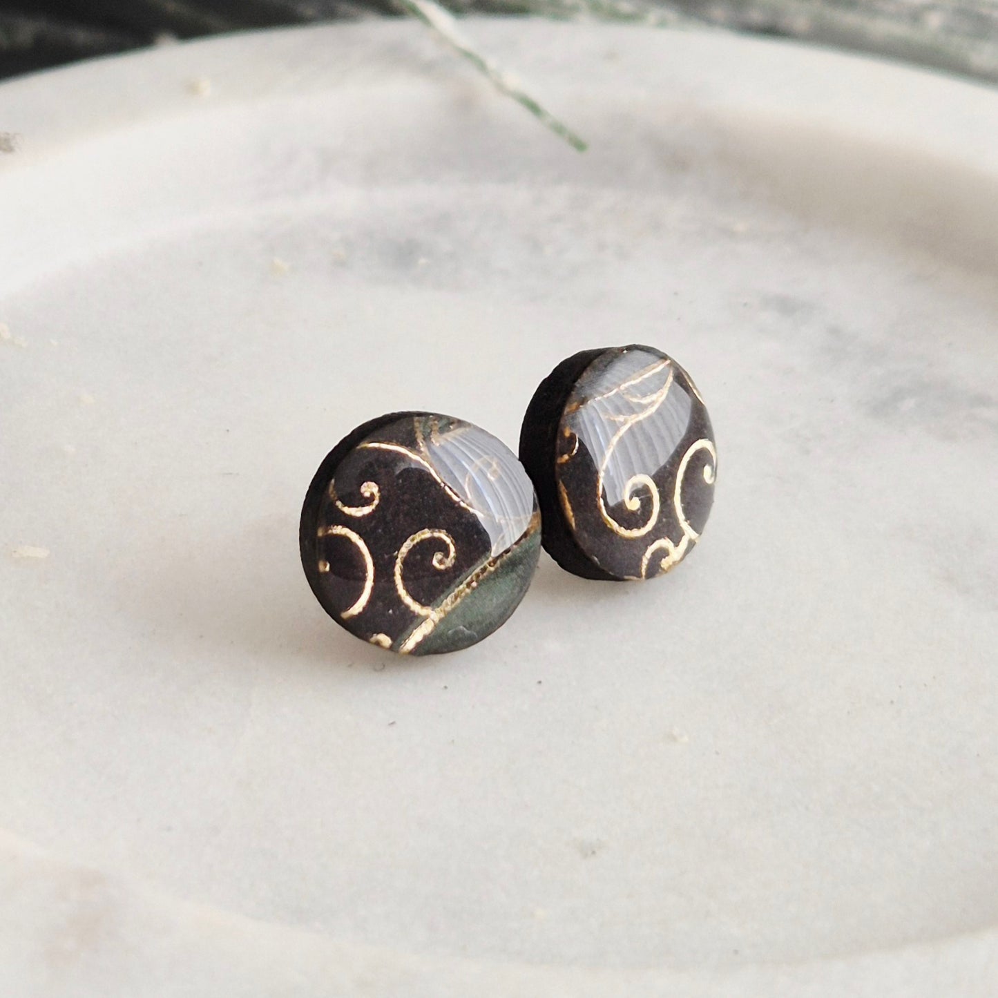 Christmas Swirl Studs