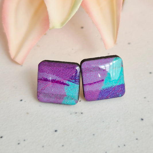 Gel Plate Square Studs (purple)
