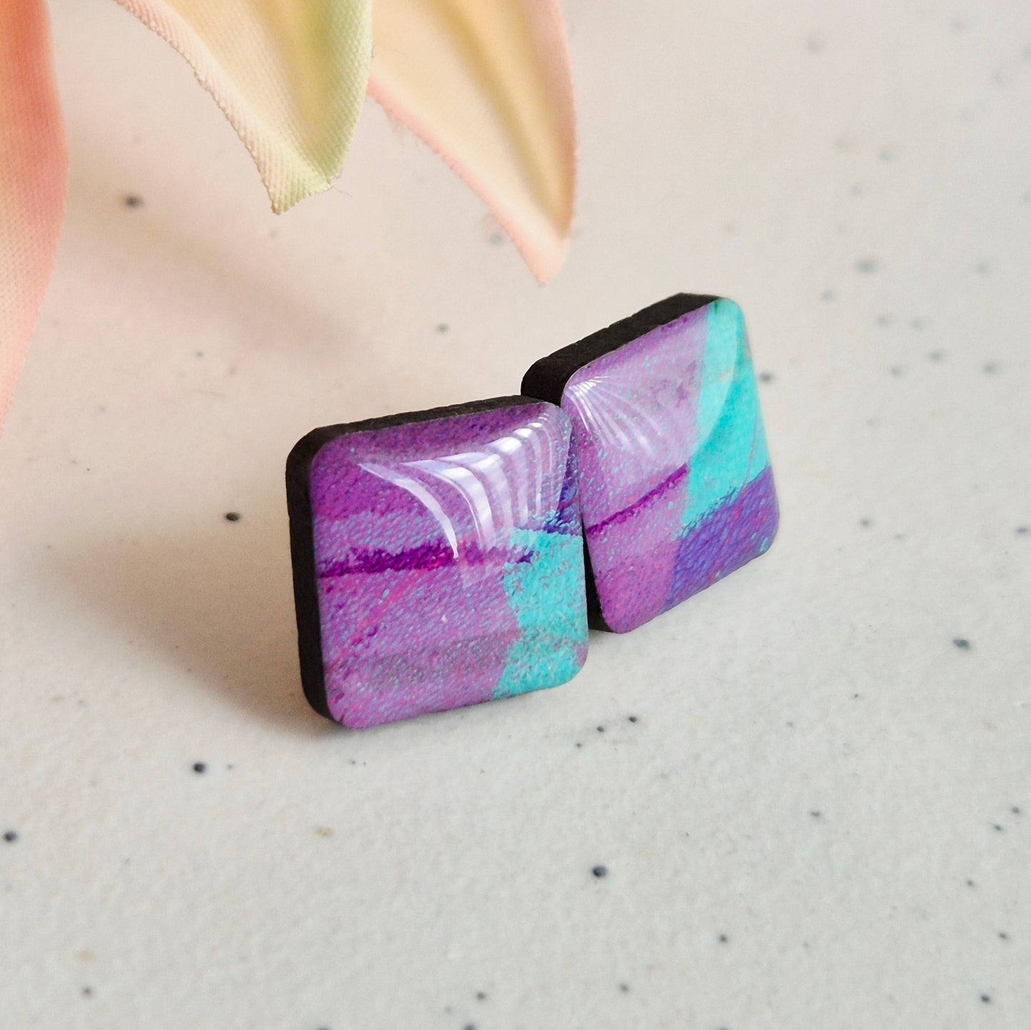 Gel Plate Square Studs (purple)