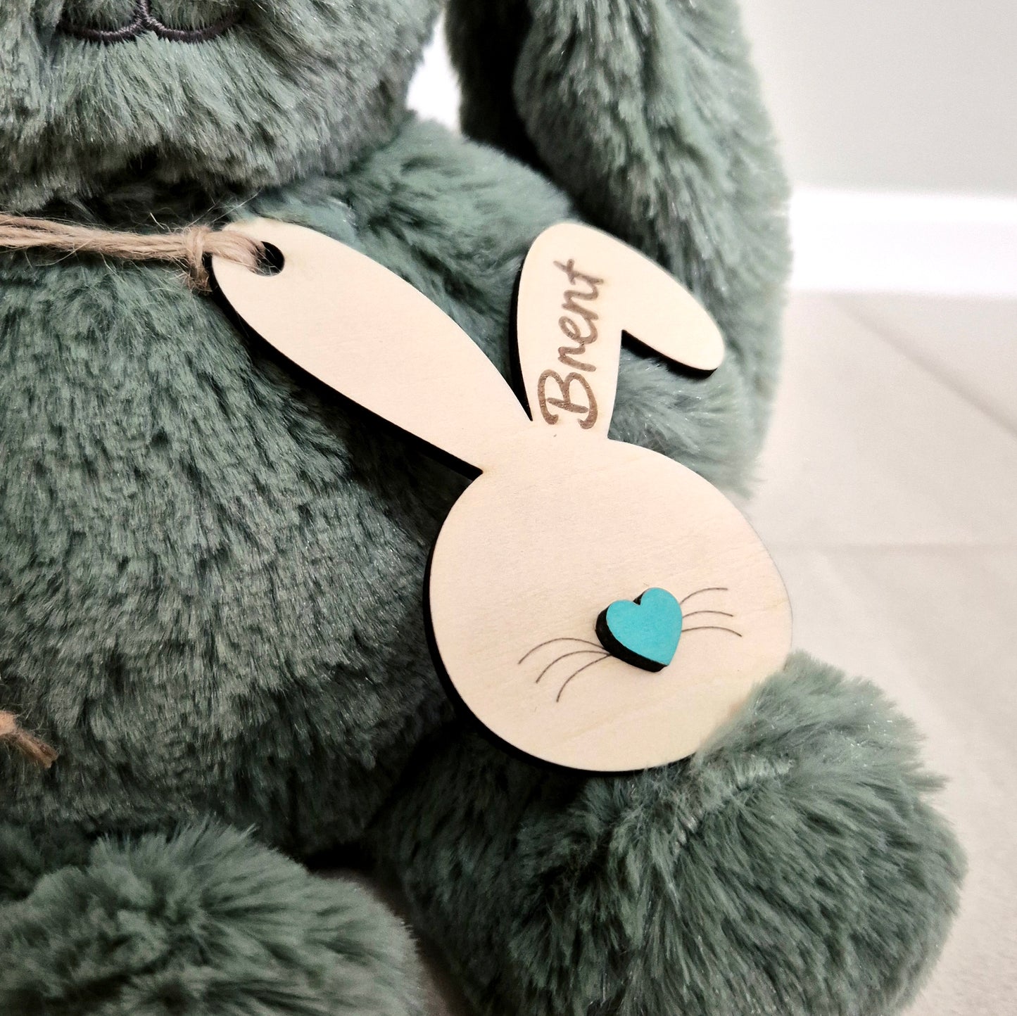 Personalised Bunny Ears Tag (aqua)