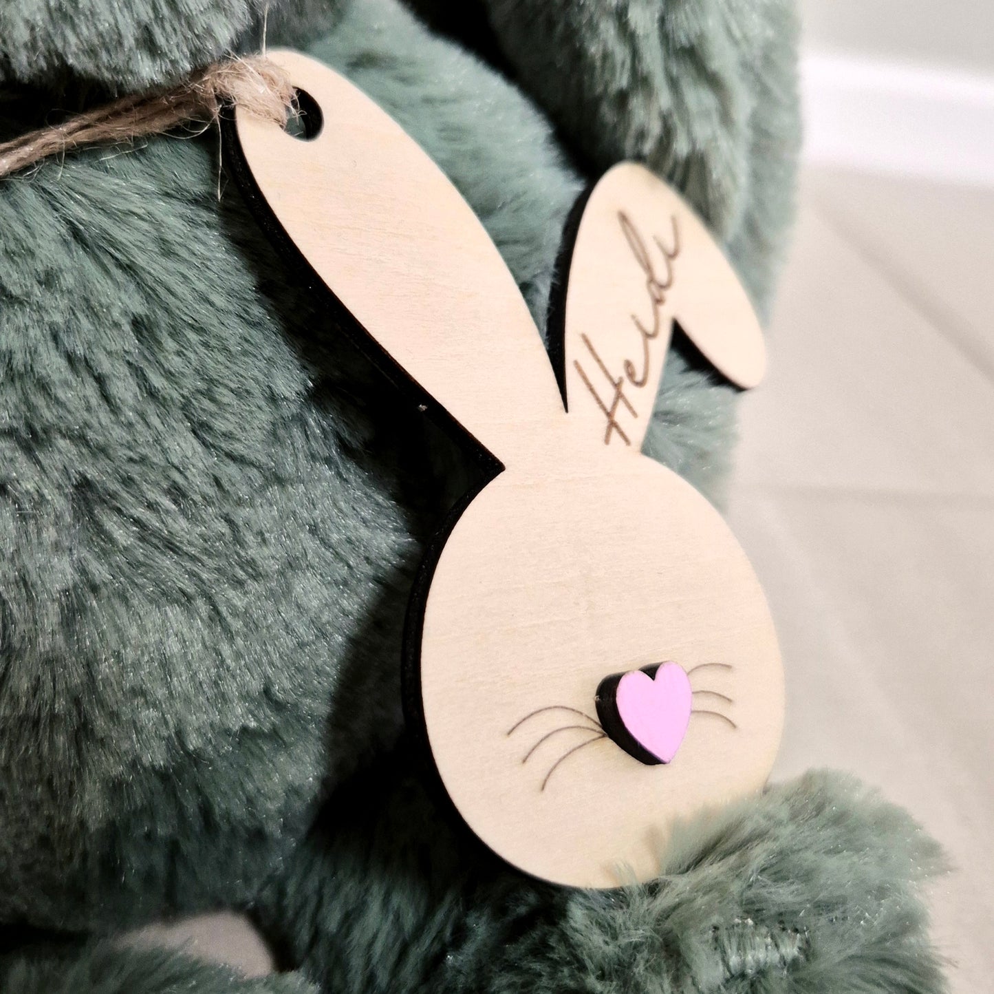 Personalised Bunny Ears Tag (pink)