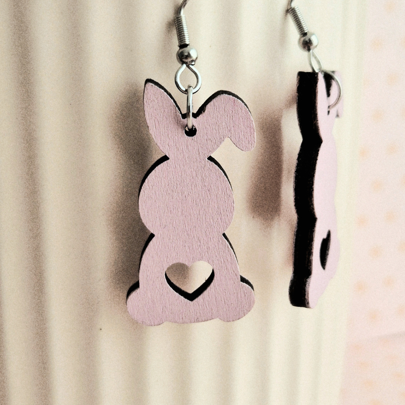 Pink Bunny Heart Drops