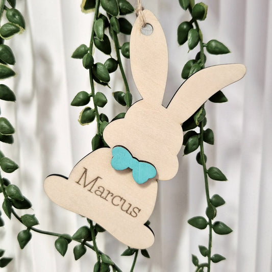 Personalised Bunny Tag (aqua)