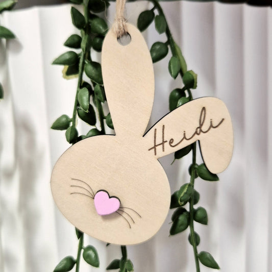 Personalised Bunny Ears Tag (pink)