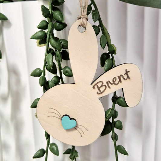 Personalised Bunny Ears Tag (aqua)