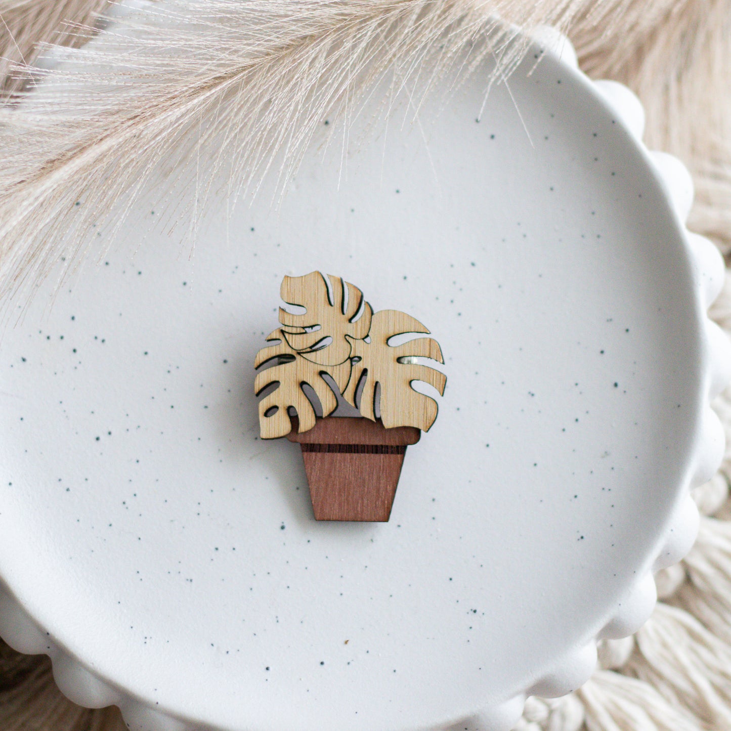 Potted Monstera Brooch