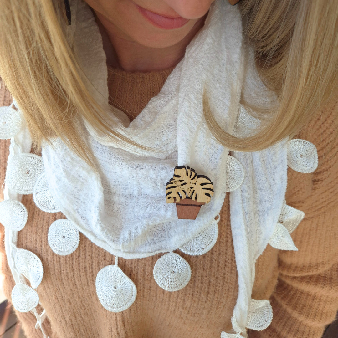 Potted Monstera Brooch