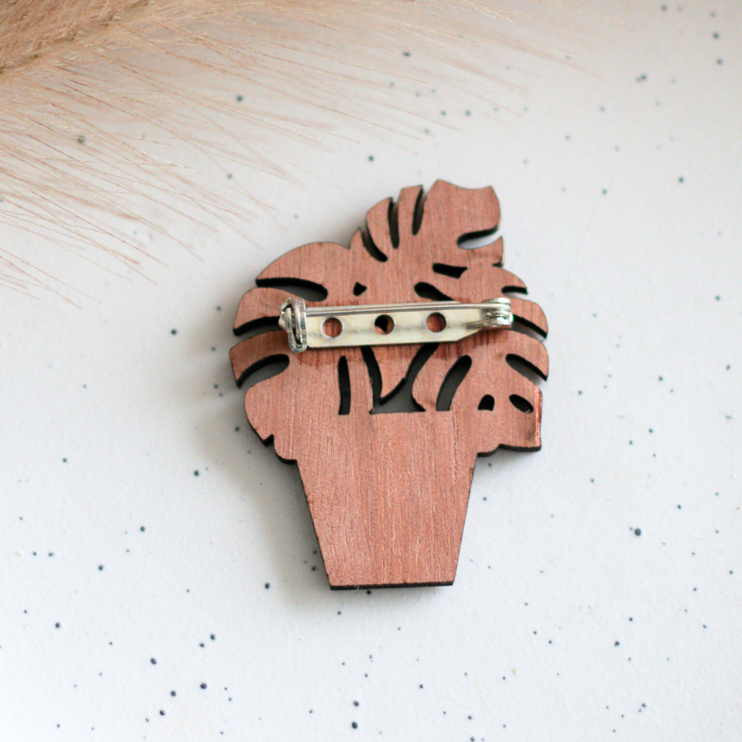 Potted Monstera Brooch