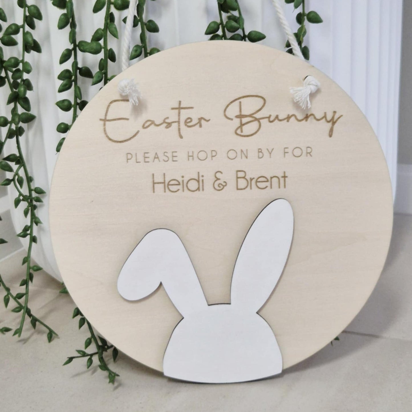 Personalised Hop on By Easter Sign