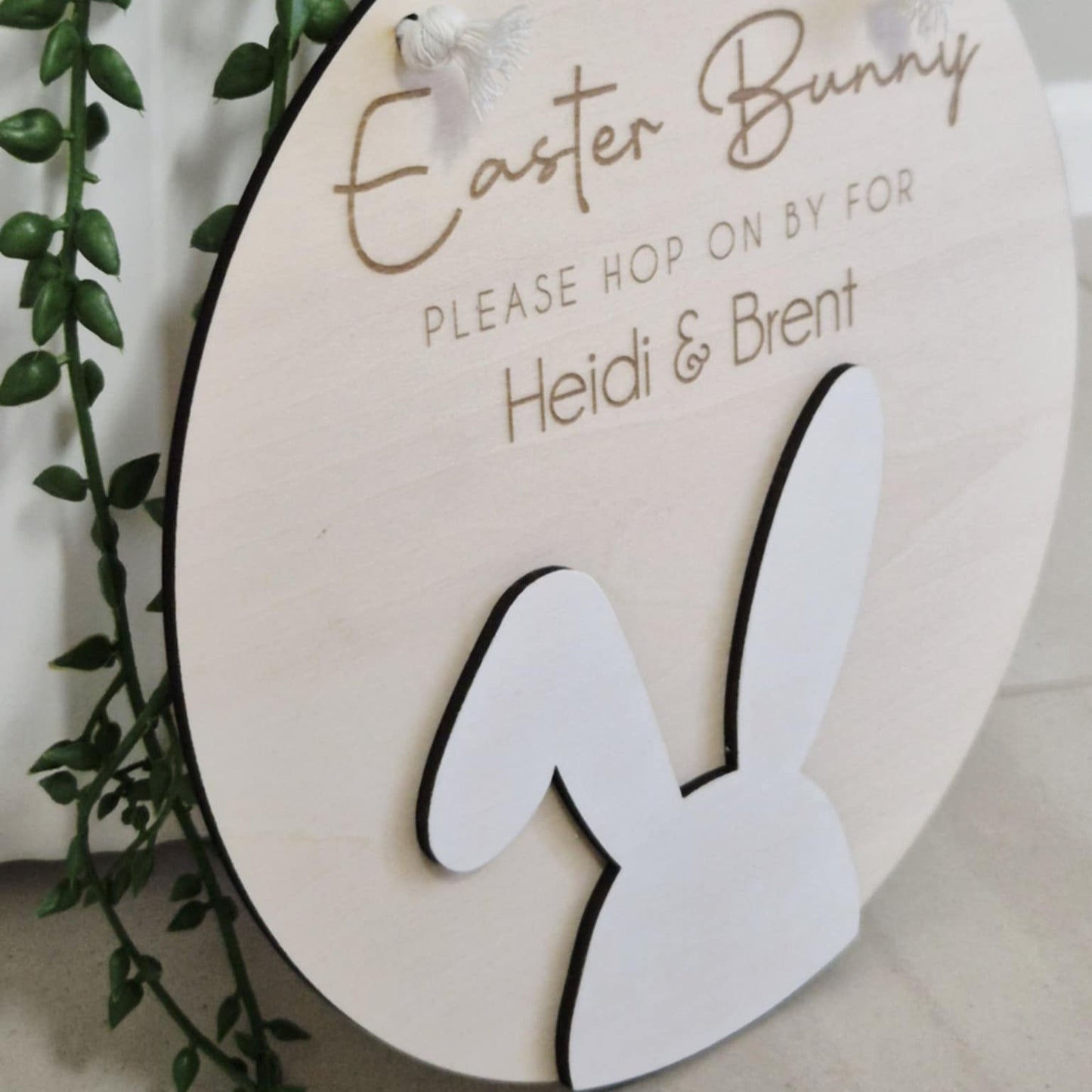 Personalised Hop on By Easter Sign